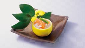 スモークサーモンのゆず釜仕立て