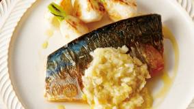 焼きさばのねぎしょうがレモン風味