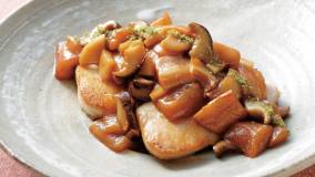 ぶりの麩ソース照り焼き