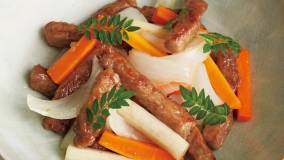 棒切り牛と春野菜の甘酢漬け