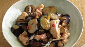 なすと鶏肉の煮びたし