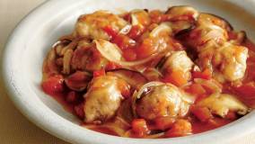 豚こまの丸め焼き 甘酢あん