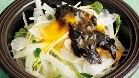 オニスラのり卵黄のっけ