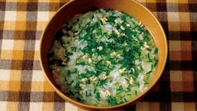 ひき肉とにらの雑炊