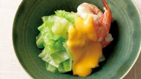 キャベツとえびの黄身酢