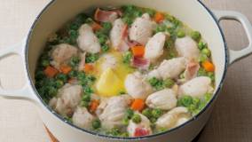 鶏むね肉とグリンピースのスープ煮