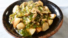 焼き白かぶの肉あんかけ