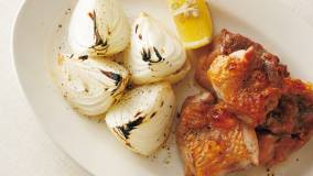 新たまねぎと鶏もも肉のグリル焼き