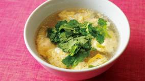 中国風パクチーかきたまスープ