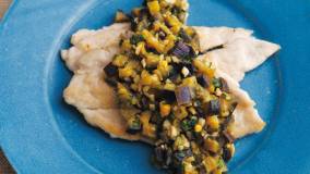 鶏ささ身のなすソース