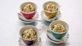 黒酢しょうゆ卵のふわふわ豆腐