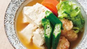 ちぎり豆腐とえびだんごの簡単煮