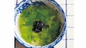 セロリの葉とのりのスープ