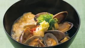 あさりと豆腐の卵とじあん
