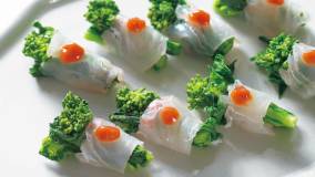 菜の花の白身魚巻き