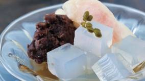 山椒茶のあんみつ風