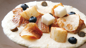 豚肉のステーキ 長芋と赤みそソース