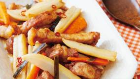 スティックれんこんの豚南蛮