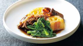 焼きれんこんの牛肉炊き