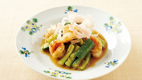 きゅうりとえびの柚子こしょう炒め