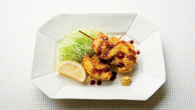 かじきとたまねぎの串カツ風