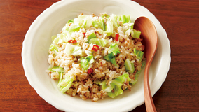 豚ひき肉とキャベツのみそチャーハン