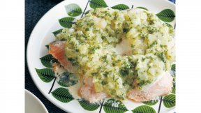 サーモンのオニオンマヨ蒸し