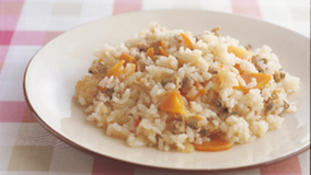 あさりと野菜のバターじょうゆピラフ