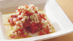 まぐろの野菜ドレッシングかけ