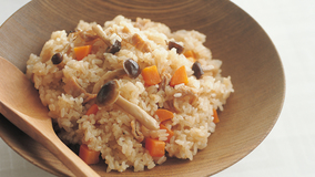 豚肉と野菜の炊きおこわ