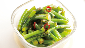 春菊の茎の甘辛炒め