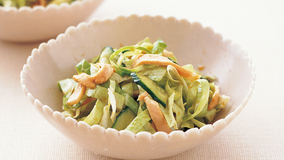 ハム、キャベツ、きゅうりのあえ物