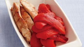 焼きピーマンとささ身のポン酢びたし