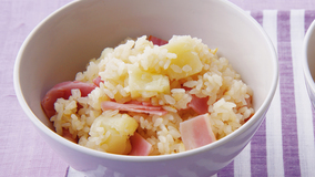 じゃがいもとベーコンの炊き込みご飯