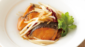 塩ざけの黒酢煮