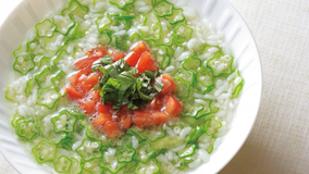 オクラの冷や茶漬け