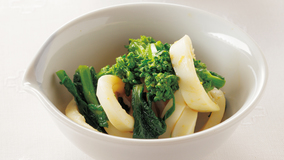 菜の花といかのからしじょうゆあえ