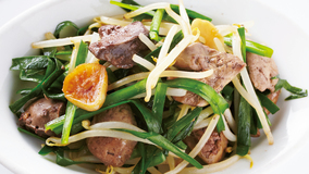 バター風味のレバにら炒め