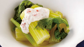 ゆでセロリの梅マヨあえ