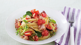 トマトとツナの冷たいパスタ