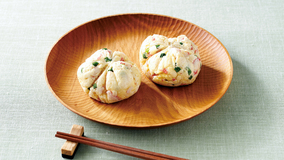 蒸し豆腐の茶巾絞り