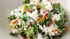 豆腐とクレソン、桜えびのあえ物