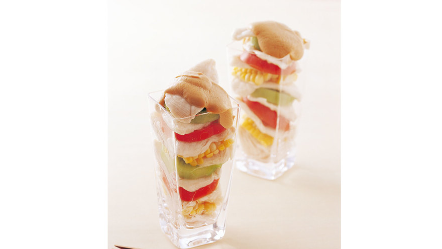 ささ身の冷製だんだん重ね