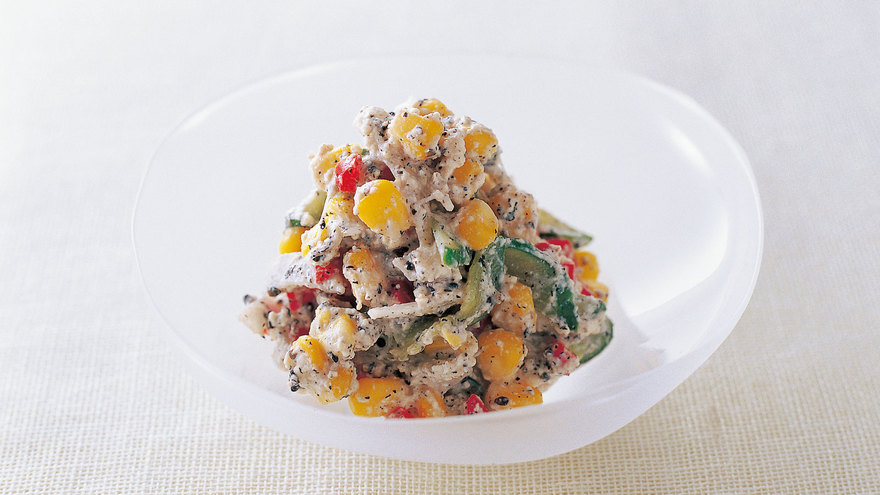 とうもろこしの五色あえ