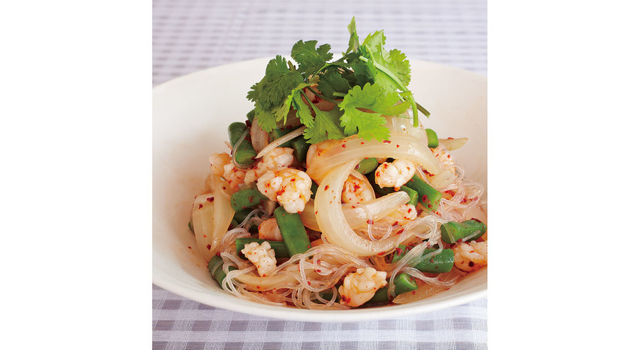 春雨とえびのエスニック風