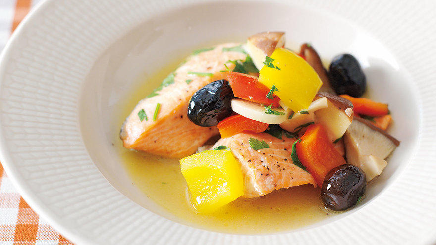 さけと野菜の蒸し煮