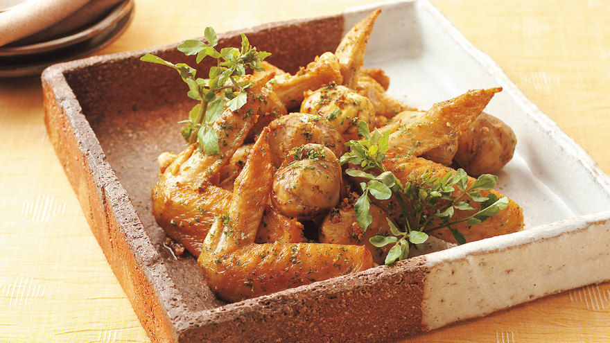 くりと鶏肉のガーリック炒め