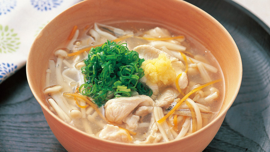 鶏ささ身ときのこのとろみスープ