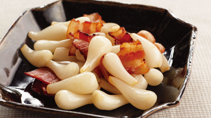 塩らっきょうのベーコン炒め