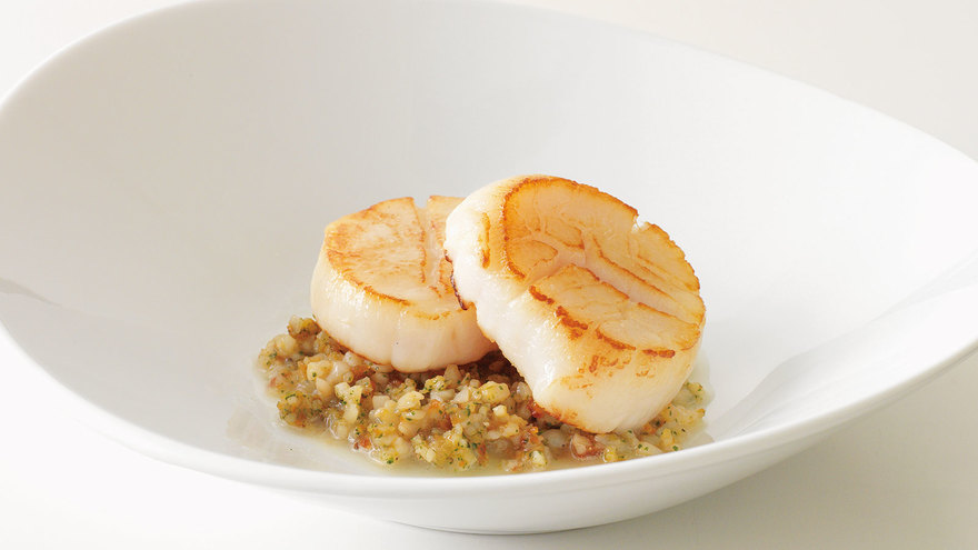 帆立てのソテー クスクス仕立て